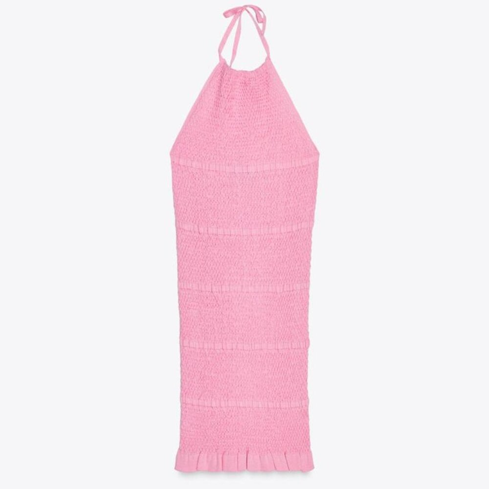 Pink Zara Knit Halter Dress NWT